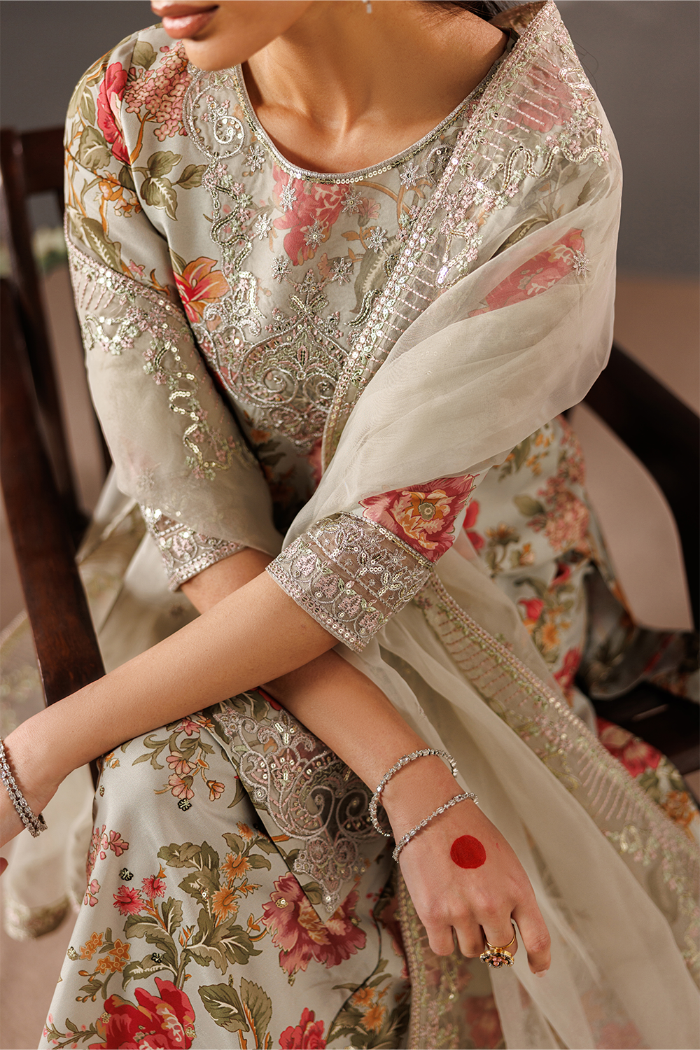 Embroidered Silk Lawn SL-26-10