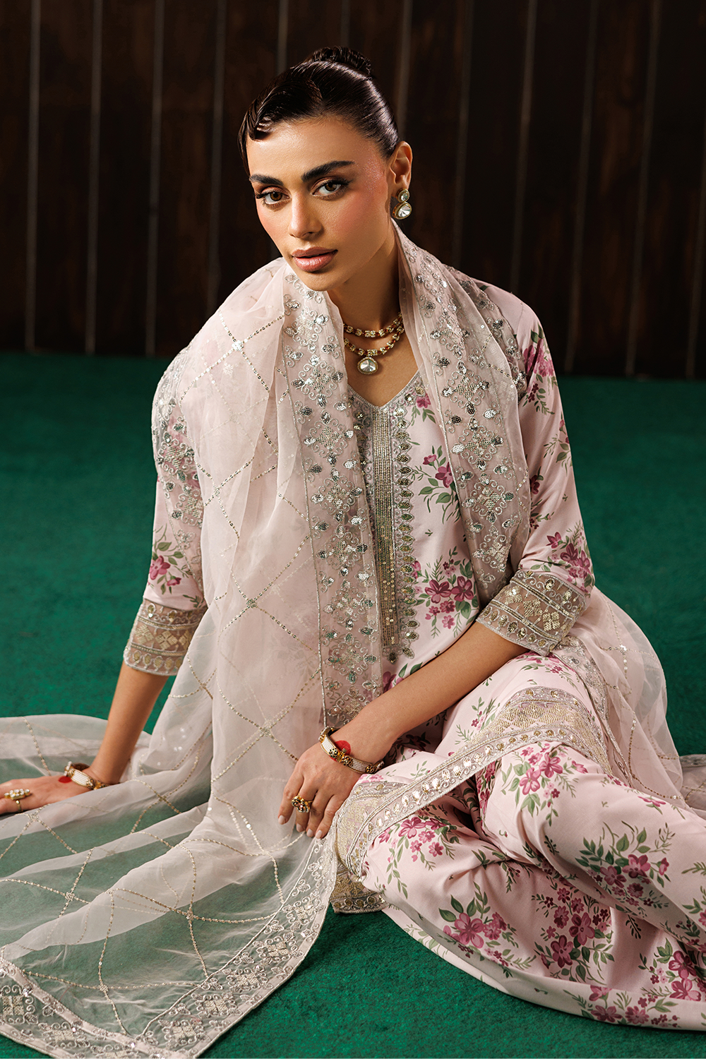 Embroidered Silk Lawn SL-26-13