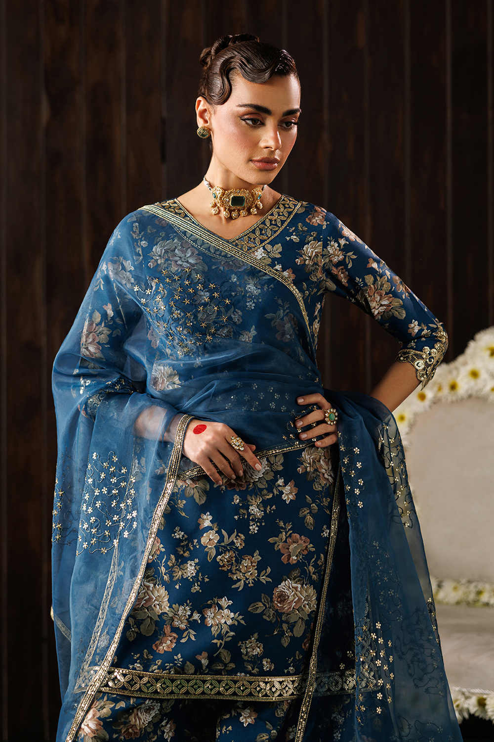 Embroidered Silk Lawn SL-26-11