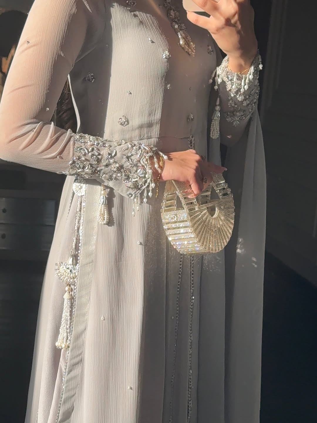 Luxury Hand-Embroidered Chiffon Maxi Set