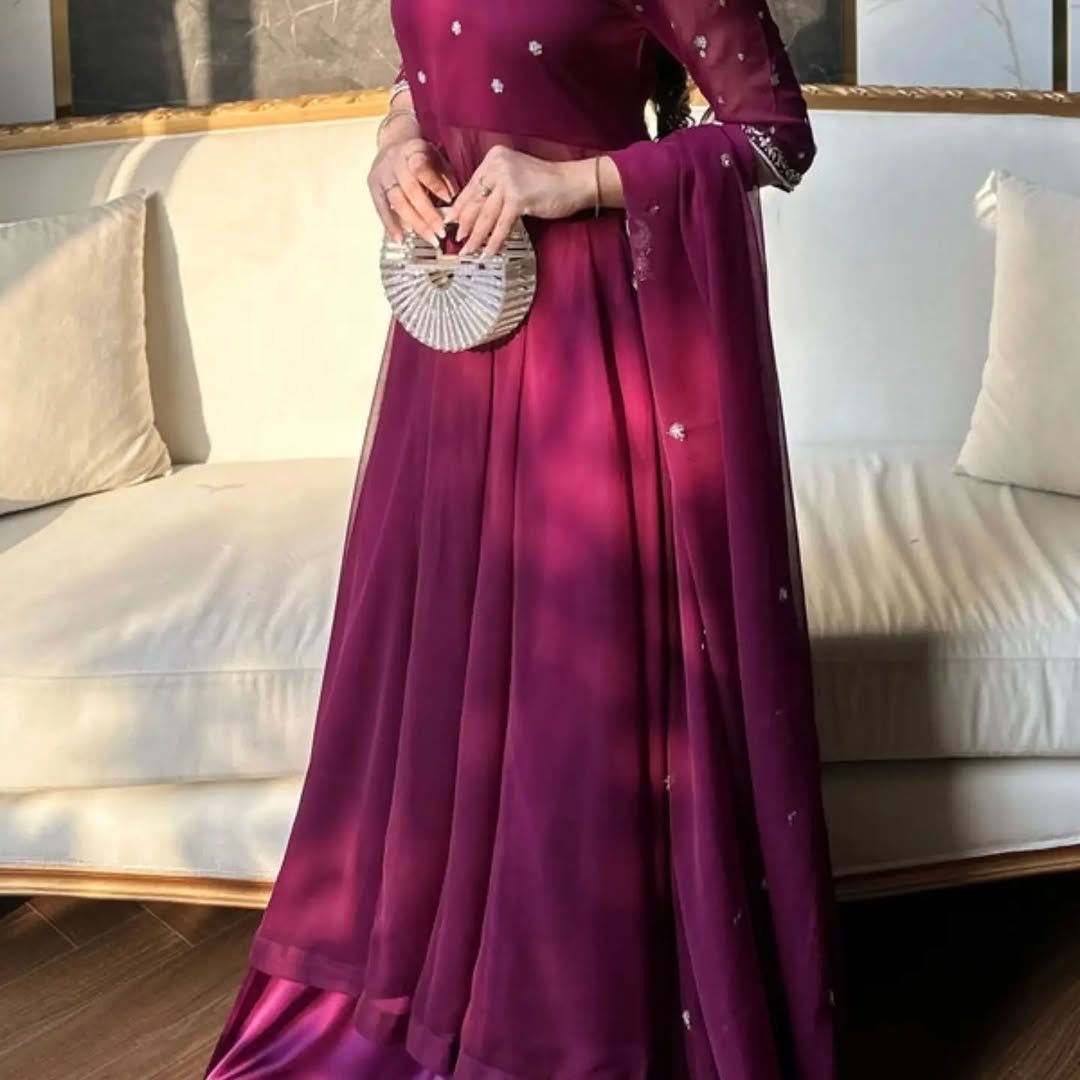 Festive Handcrafted Chermouse Silk 3-Piece Suit