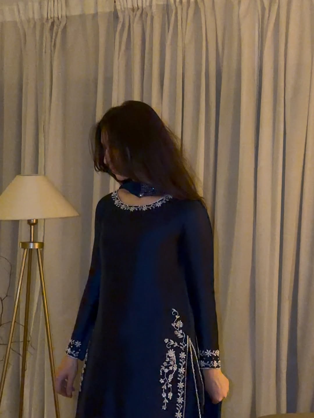 DESIGN CODE :Luxurious Hand-Embroidered Chermouse Silk Fabric 3-Piece Suit